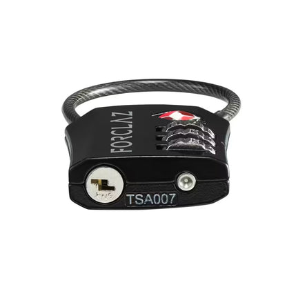 FORCLAZ CODE CABLE LOCK - TRAVEL TSA - black