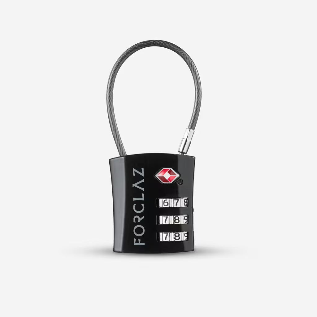 FORCLAZ CODE CABLE LOCK - TRAVEL TSA - black